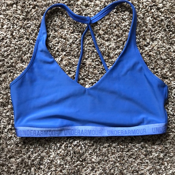 blue under armour sports bra
